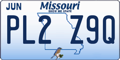 MO license plate PL2Z9Q