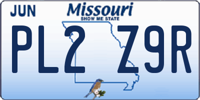 MO license plate PL2Z9R