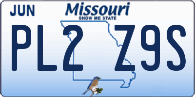 MO license plate PL2Z9S