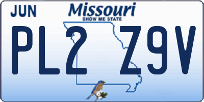 MO license plate PL2Z9V