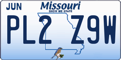 MO license plate PL2Z9W