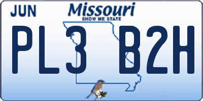 MO license plate PL3B2H