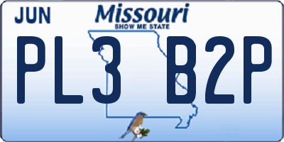 MO license plate PL3B2P
