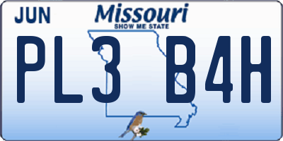 MO license plate PL3B4H
