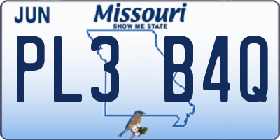 MO license plate PL3B4Q