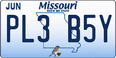 MO license plate PL3B5Y