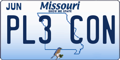 MO license plate PL3C0N