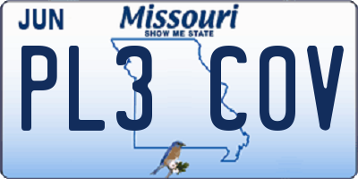MO license plate PL3C0V