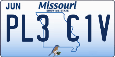 MO license plate PL3C1V