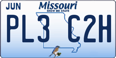 MO license plate PL3C2H