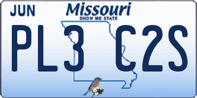 MO license plate PL3C2S
