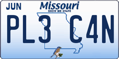 MO license plate PL3C4N