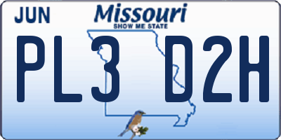 MO license plate PL3D2H