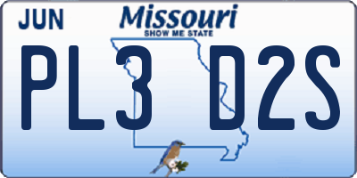 MO license plate PL3D2S