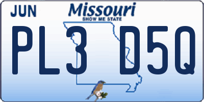 MO license plate PL3D5Q