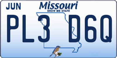 MO license plate PL3D6Q