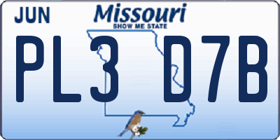 MO license plate PL3D7B