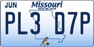 MO license plate PL3D7P