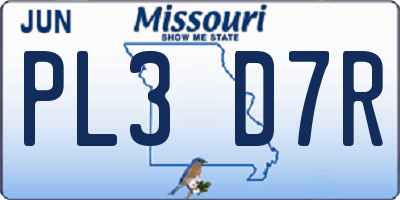 MO license plate PL3D7R