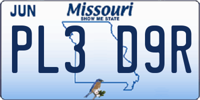 MO license plate PL3D9R