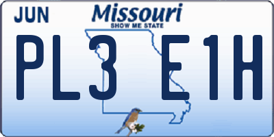 MO license plate PL3E1H