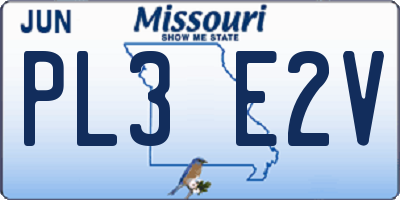 MO license plate PL3E2V