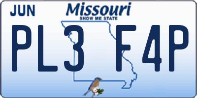 MO license plate PL3F4P
