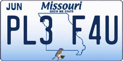 MO license plate PL3F4U