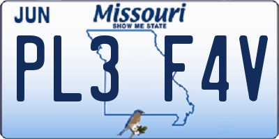 MO license plate PL3F4V