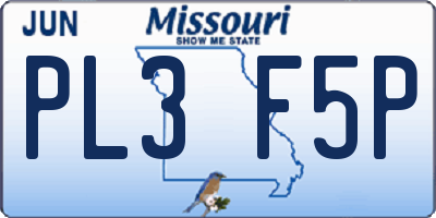 MO license plate PL3F5P