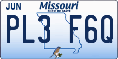 MO license plate PL3F6Q