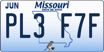 MO license plate PL3F7F
