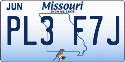 MO license plate PL3F7J