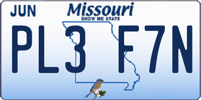 MO license plate PL3F7N