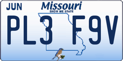 MO license plate PL3F9V