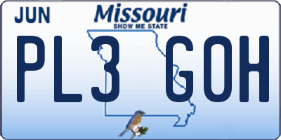 MO license plate PL3G0H