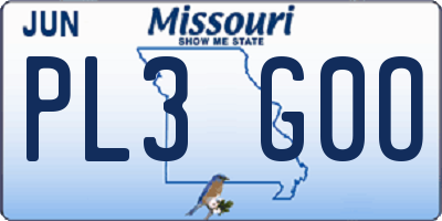 MO license plate PL3G0O