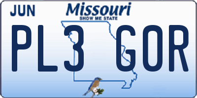 MO license plate PL3G0R