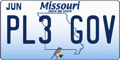 MO license plate PL3G0V