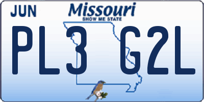 MO license plate PL3G2L