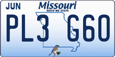MO license plate PL3G6O