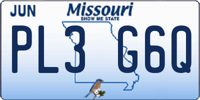 MO license plate PL3G6Q