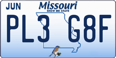 MO license plate PL3G8F