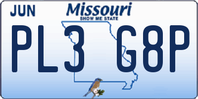 MO license plate PL3G8P