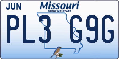 MO license plate PL3G9G