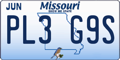 MO license plate PL3G9S