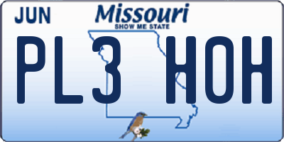 MO license plate PL3H0H