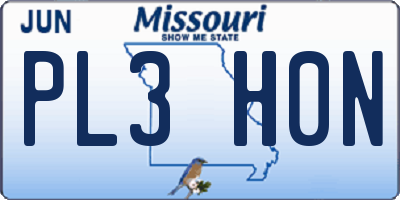 MO license plate PL3H0N