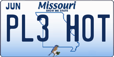 MO license plate PL3H0T