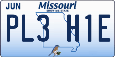 MO license plate PL3H1E